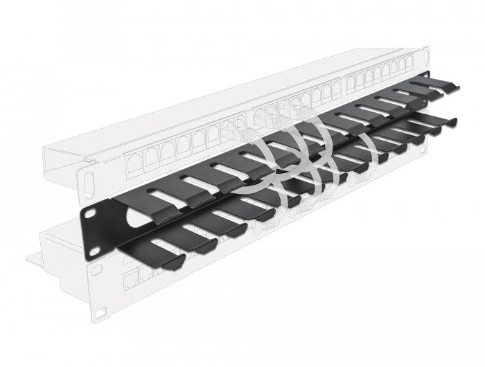 Digitus  19" Panel De Gestión De Cables Con 2 Aberturas 1 U Negro