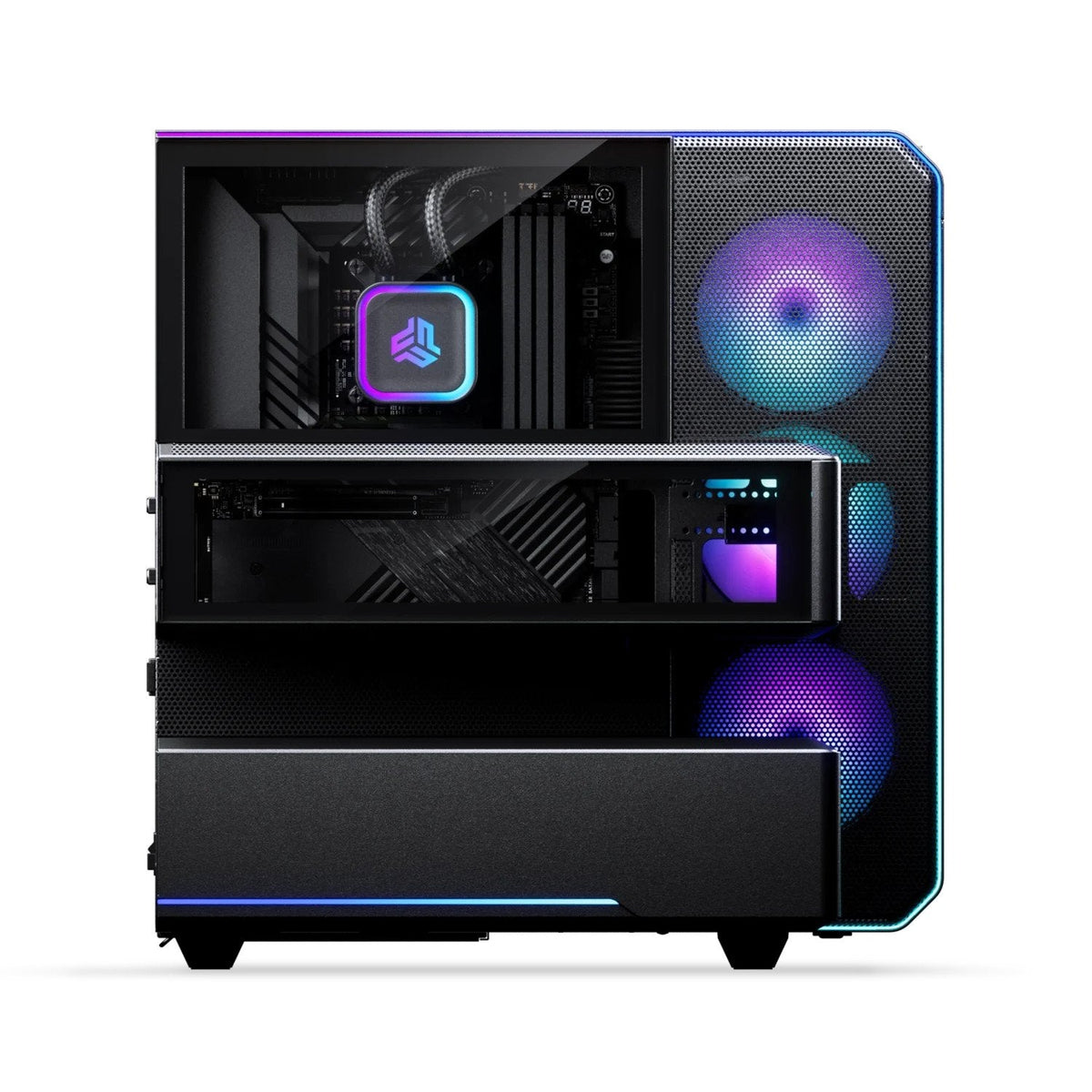 Caja Semitorre Atx Phanteks Ex5 Plus Rgb (Negro) Con Watercooling Aio 360mm