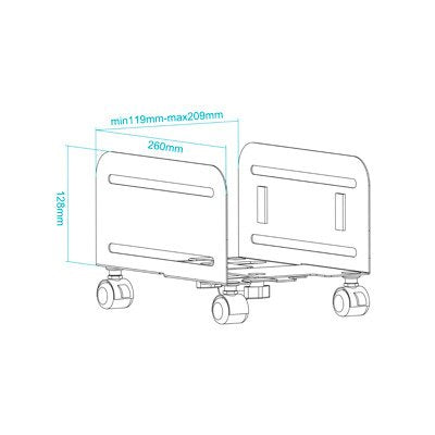 EAN 8433281009493 - TooQ UMCS0004-B soporte de CPU Carro para equipo informático Negro imagen 7