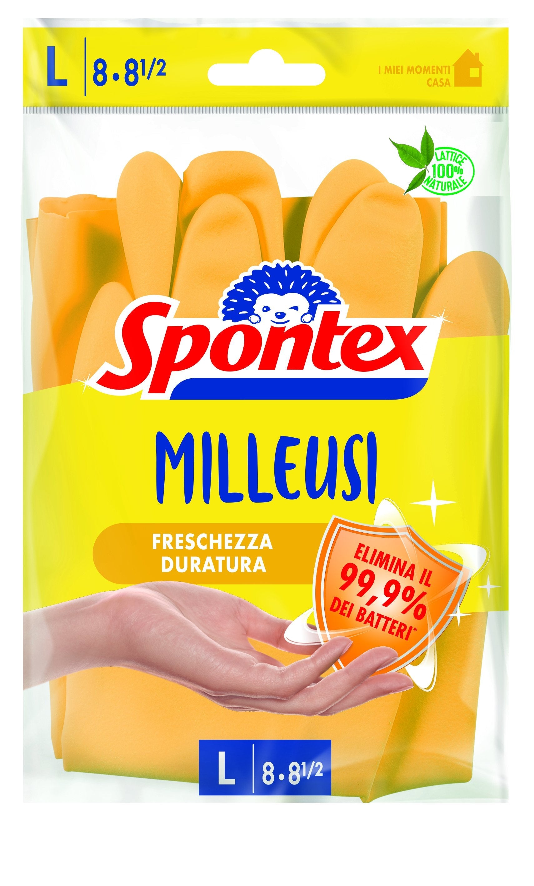 EAN 3384122021288 - Spontex 3384122021288 guante de limpieza Látex Amarillo L imagen 1