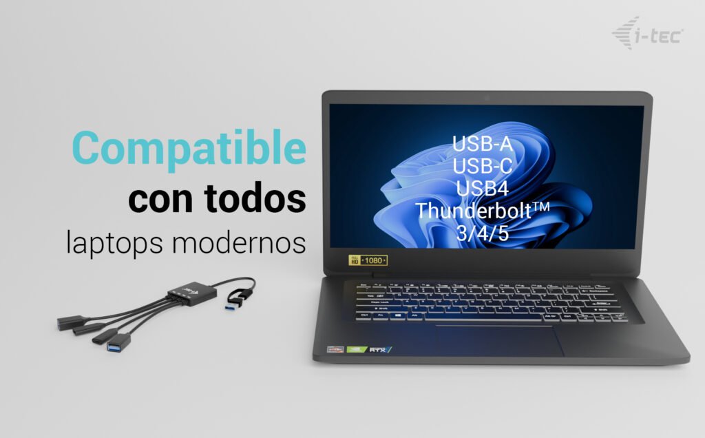 EAN 8595611707391 - i-tec USB-C/USB-A Cable HUB 4 port (2x USB-C, 2x USB-A) imagen 8