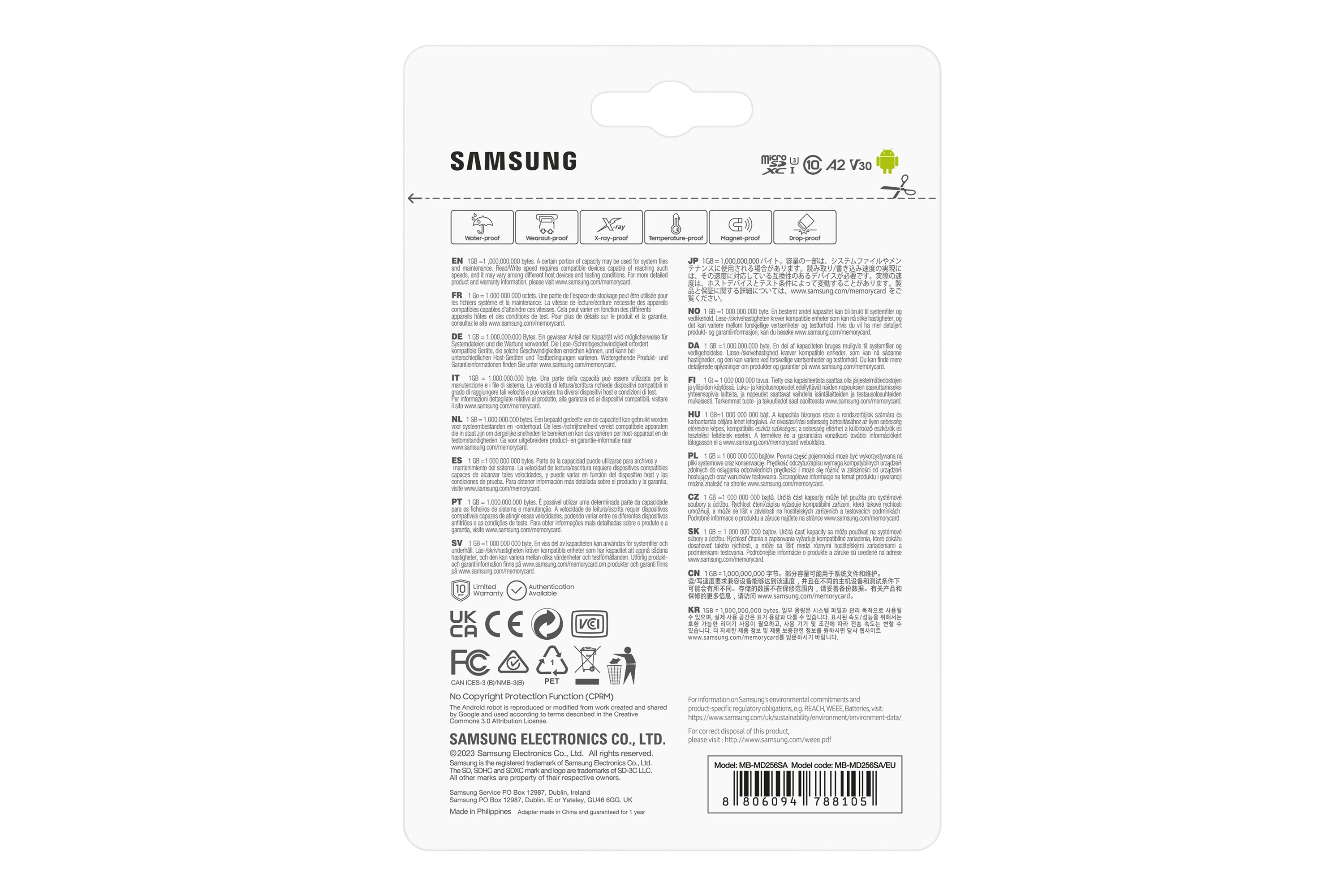Samsung Pro Plus Microsd 256gb Uhs-I U3 Full Hd 4k Uhd 180mb S Read 130mb S Write Memory Card Incl Sd-Adapter 2023