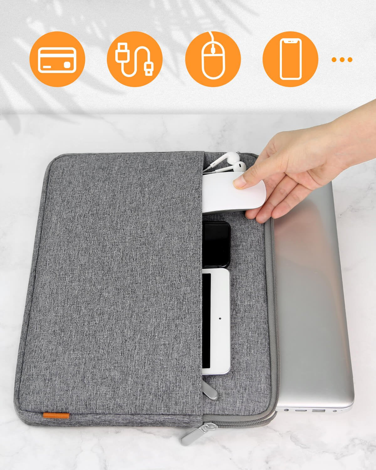Funda Para Portátil Inateck De 14" Para Accesorios [Lb01005-14_gray]