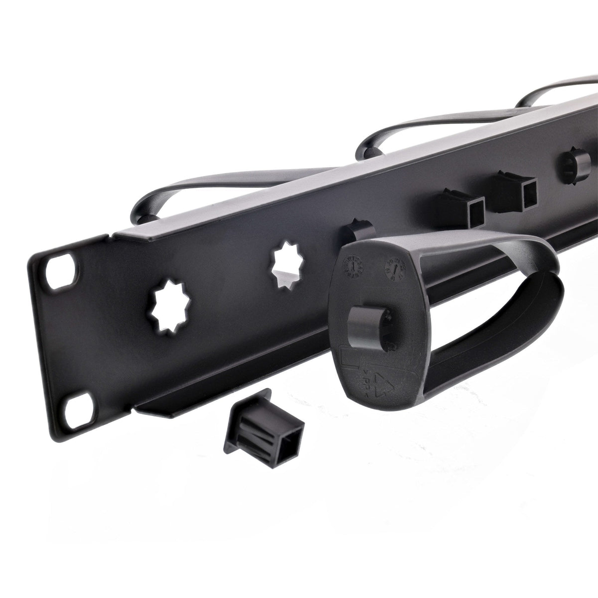 Inline 19110v Organizador De Cables 9 Plastic Brackets Removable, Ral 9005, Negro