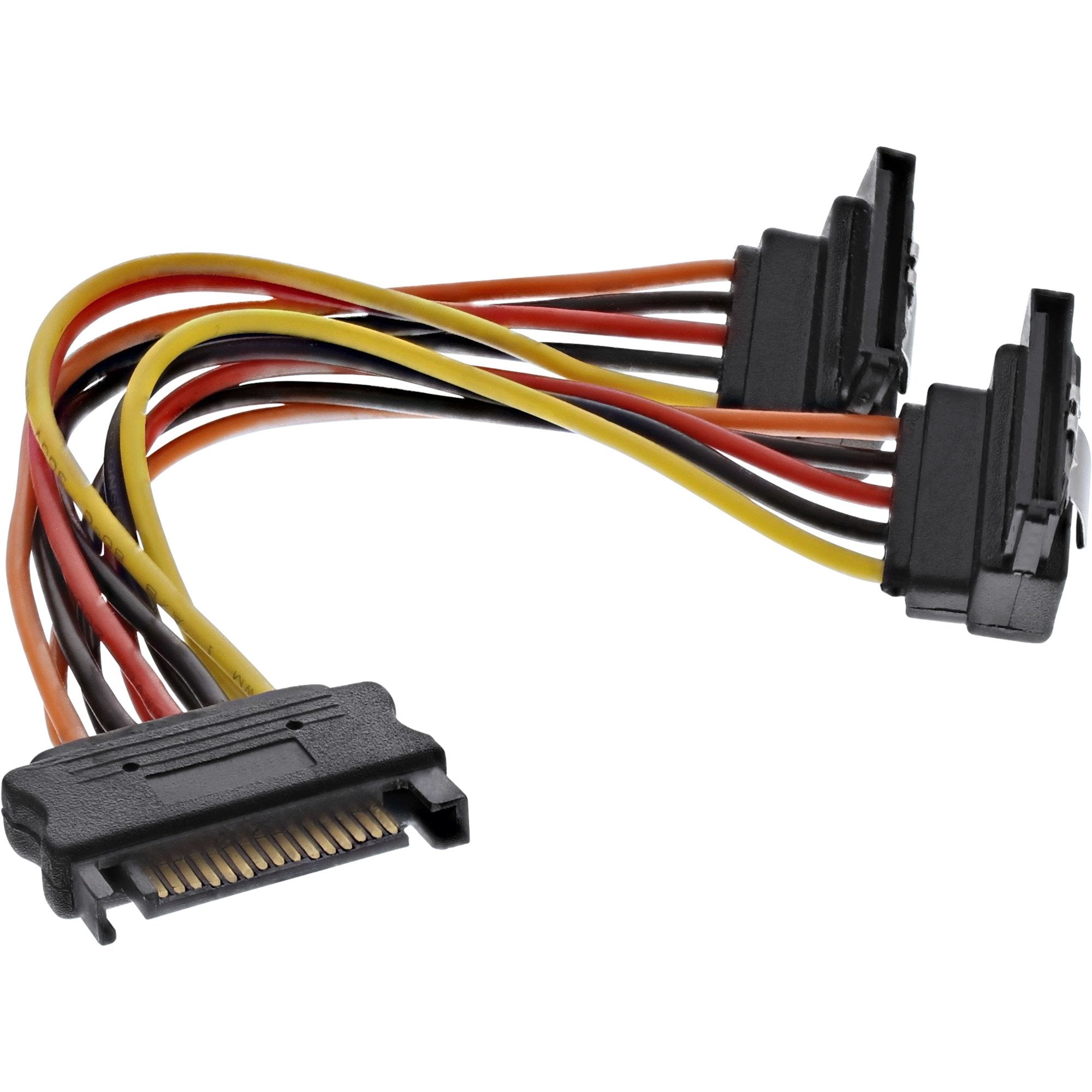 Inline Sata Power Y-Cable Conector Hembra Sata A 2 Conectores Sata Con Pestillos 0,3 M