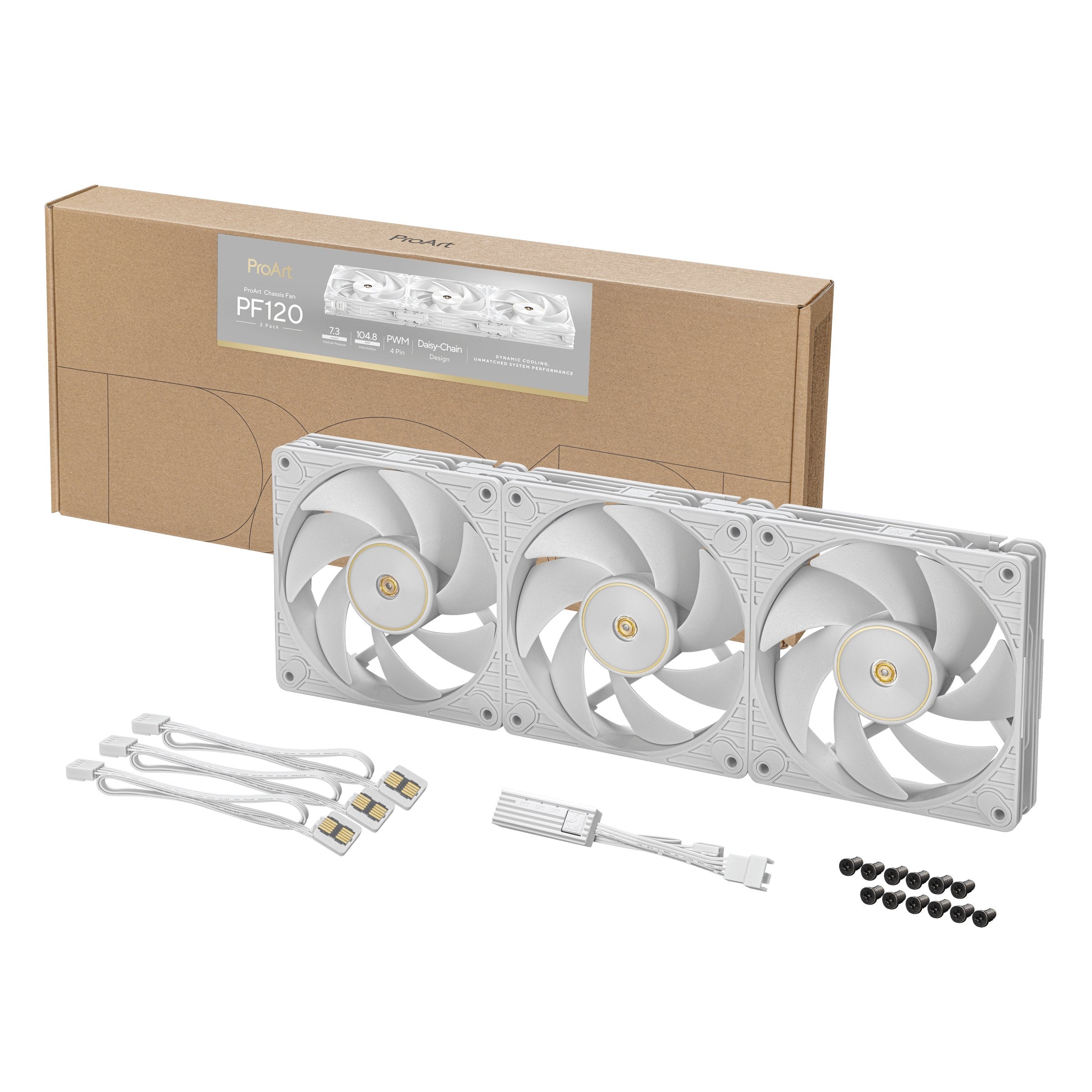 Ventilador Pc Asus Proart Pf120 Fan Pwm Blanco 3in1