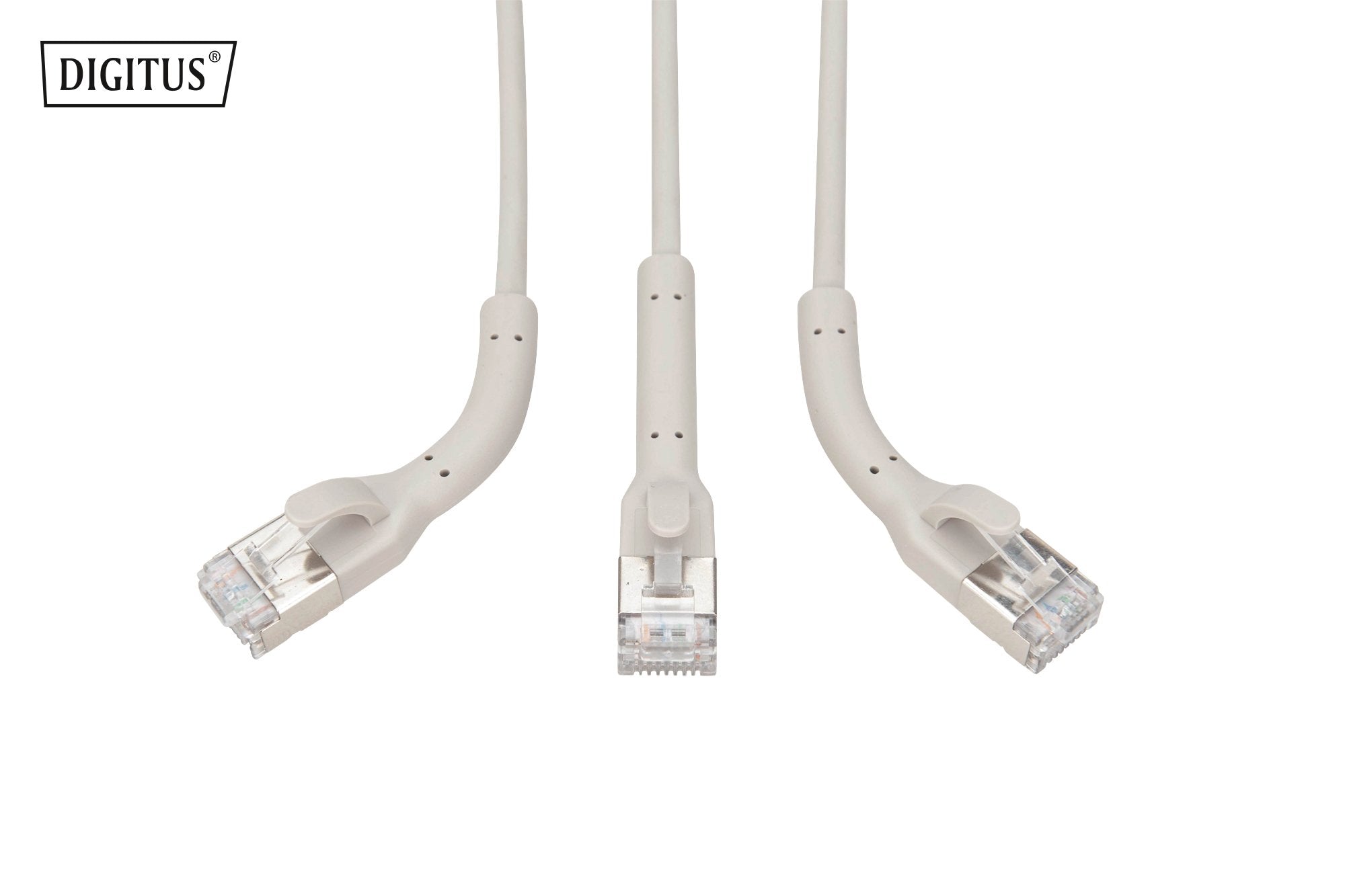 Cable De Conexión En Ángulo Cat 6a F-Ftp, Ku,Tpe-Lszh Awg 32/7, Longitud 1 M, Gris, 10 Piezas.