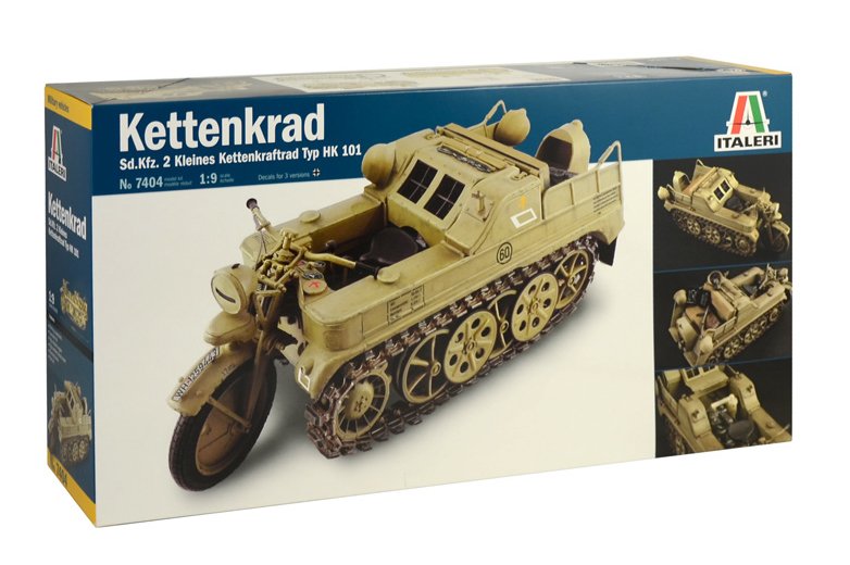 EAN 8001283074049 - Italeri KETTENKRAD Military motorcycle model Kit de montaje 1:9 imagen 2