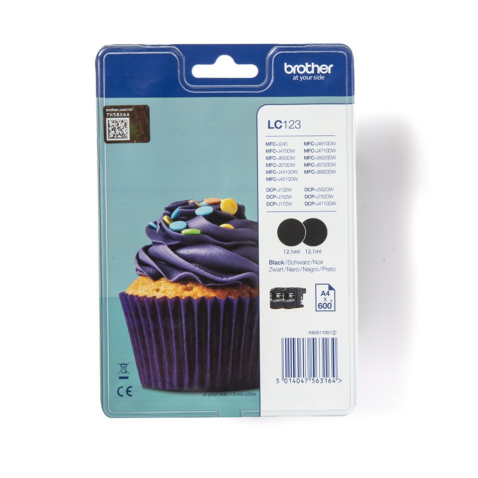 Brother Tinta Lc-123bkbp2dr Mfc-J4510dw
