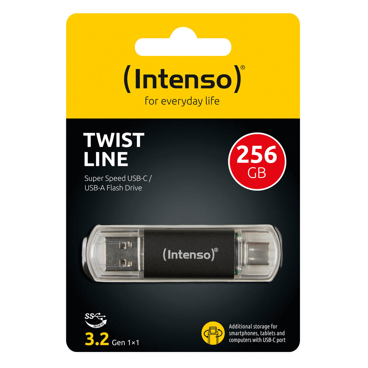 EAN 4034303035700 - Intenso Twist Line unidad flash USB 256 GB USB Type-A / USB Type-C 3.2 Gen 1 (3.1 Gen 1) Antracita imagen 2