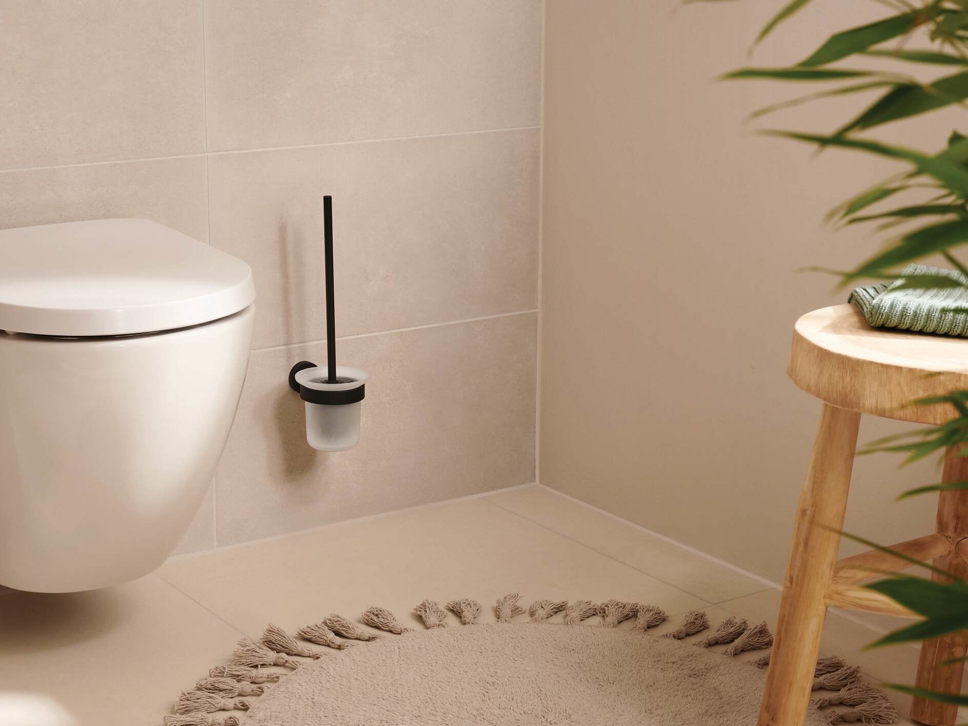 Tesa Toilettenbürste Moon Schwarz, Glas