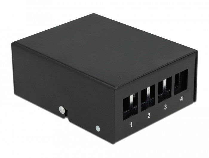 Delock Keystone Patchpanel 4 Puertos Negro