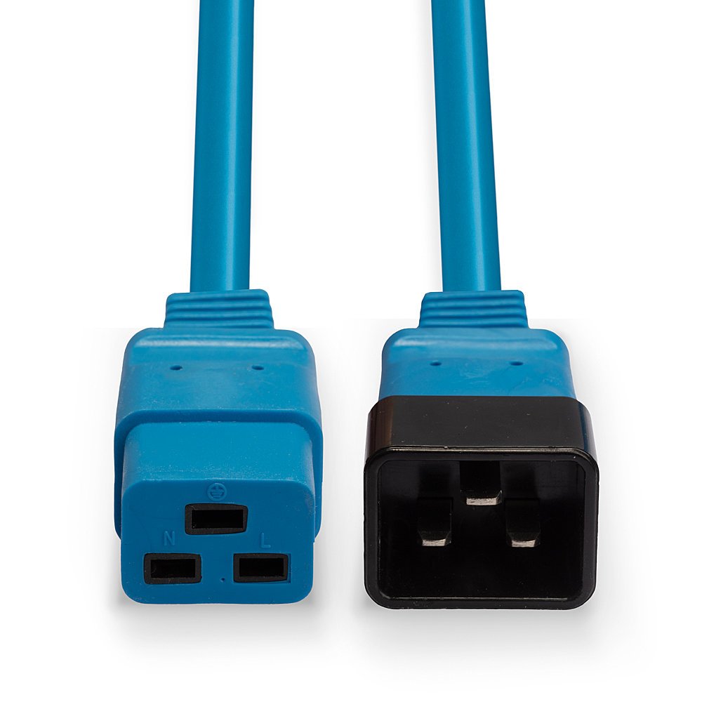 Extensión De Red Lindy Iec C19 A C20 Azul 3m Externo A Granel