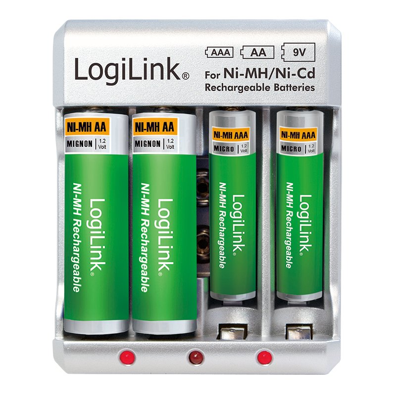 Logilink Pa0168 Cargador De Batería Ni-Mh/Ni-Cd Aa/Aaa/9v