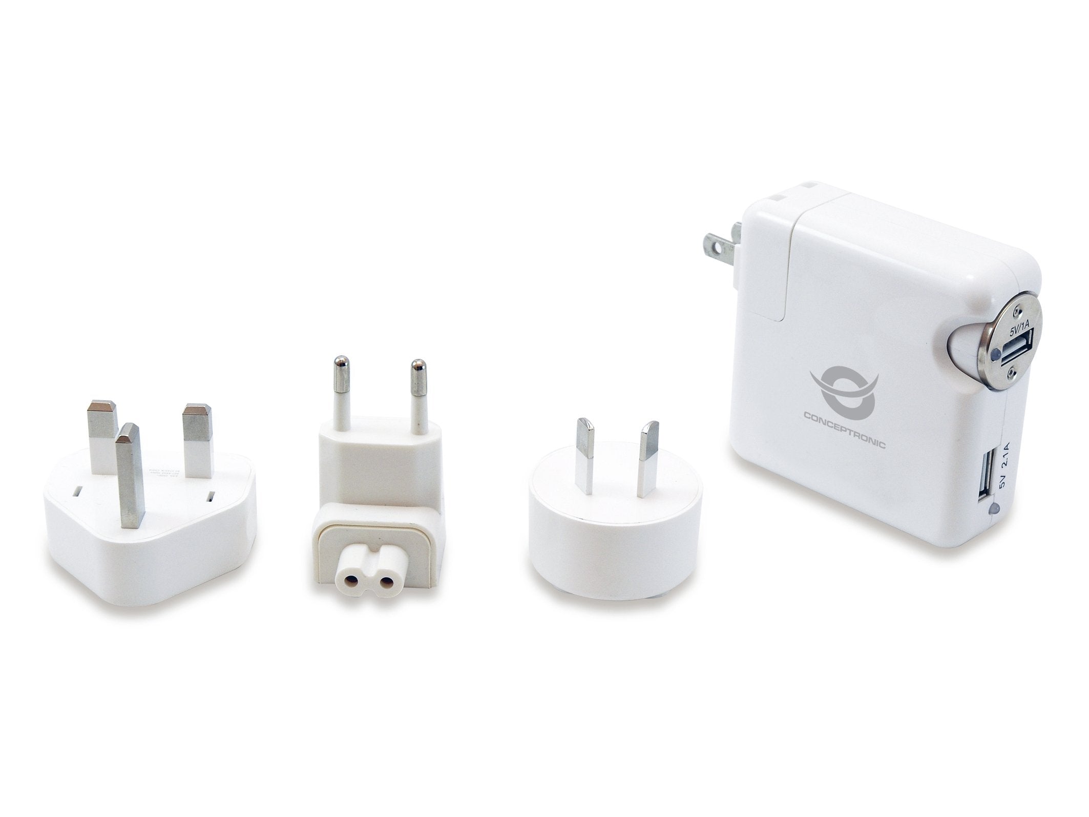 Conceptronic Kit Cargador De Viaje Universal Incluye Cargador Usb A Coche Y Pared Usb 5v 2a