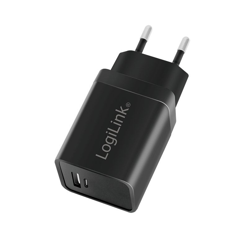 Logilink Usb-A C Charging Kit, 15 W, Each 1x Usb-A, 1x Usb-C, Negro