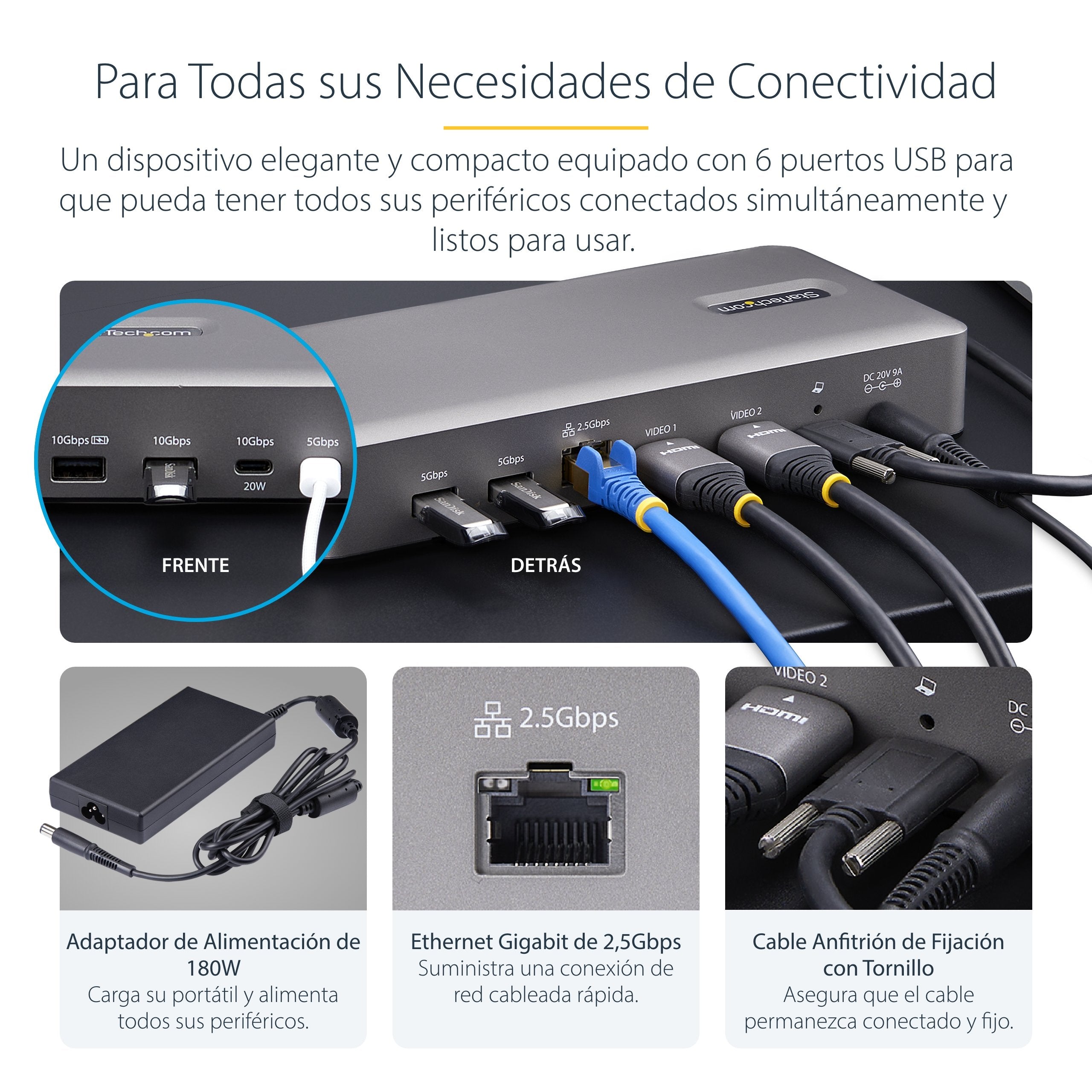 Startech.Com Usb4 Docking Station, Usb-C 40gbps, Dual Video Hdmi, Up To 2x 4k 60hz 4:4:4 (Rgb) Or 2x 4k 120hz 4:2:2, Mul