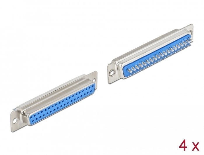 D-Sub 37 Pin Buchse Metall, Lötversion, 4 Stück