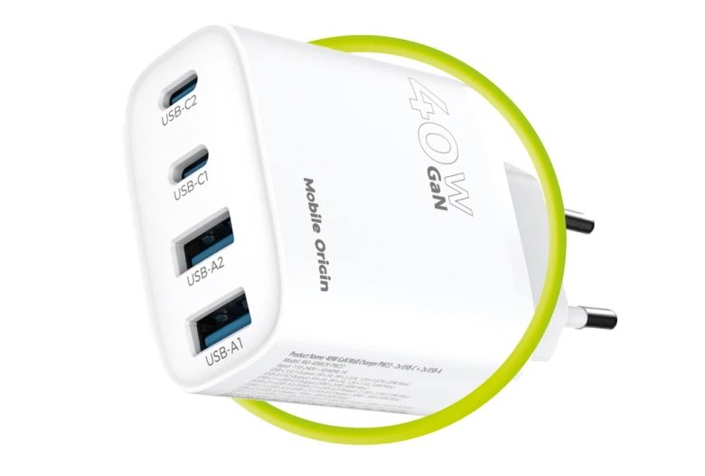 Mobile Origin 40w Gan Charger Pw22 2x Usb-C + 2x Usb-A