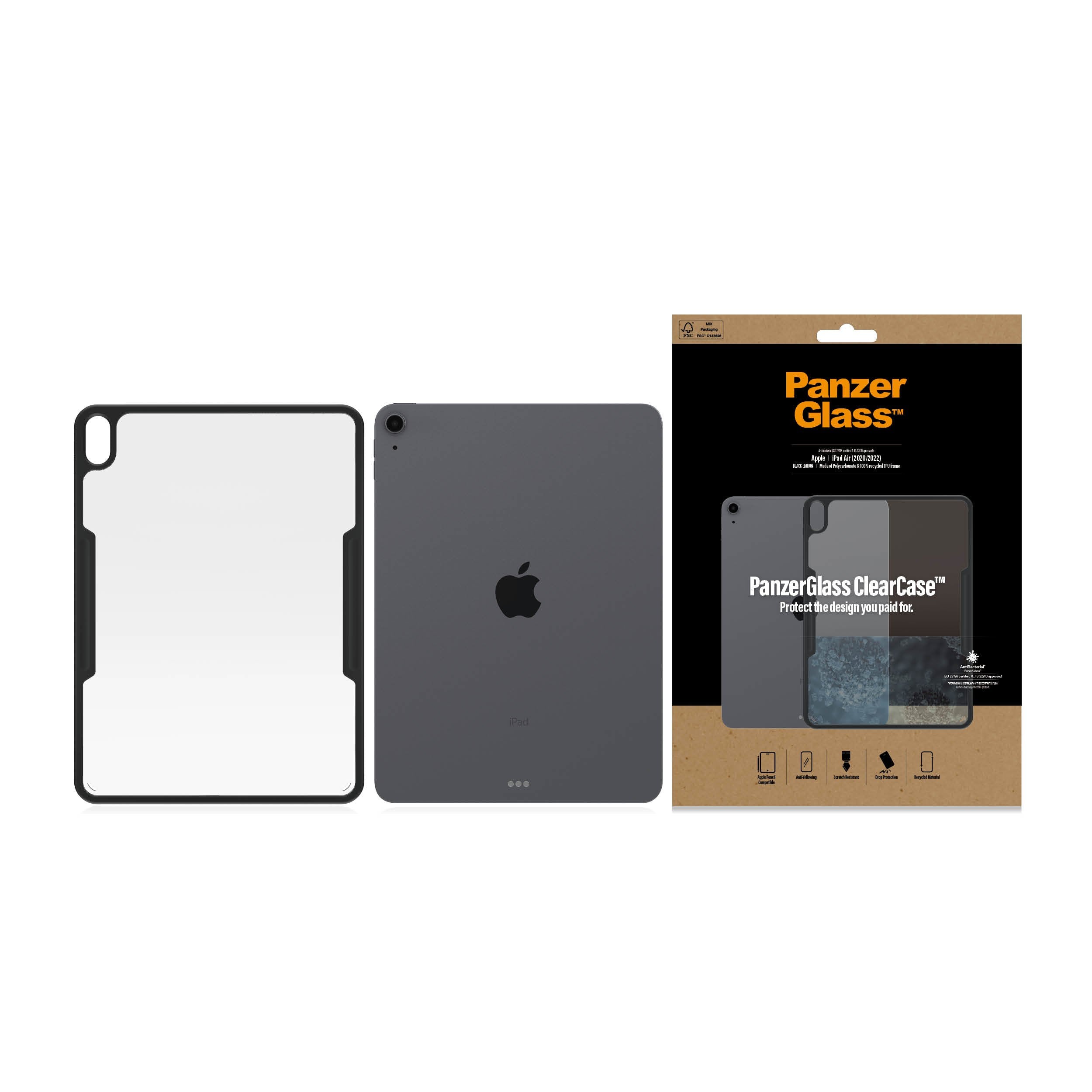 EAN 5711724002922 - PanzerGlass ® ClearCase™ iPad Air 10.9'' (2020, 2022) funda para teléfono móvil 27,9 cm (11") Negro imagen 3