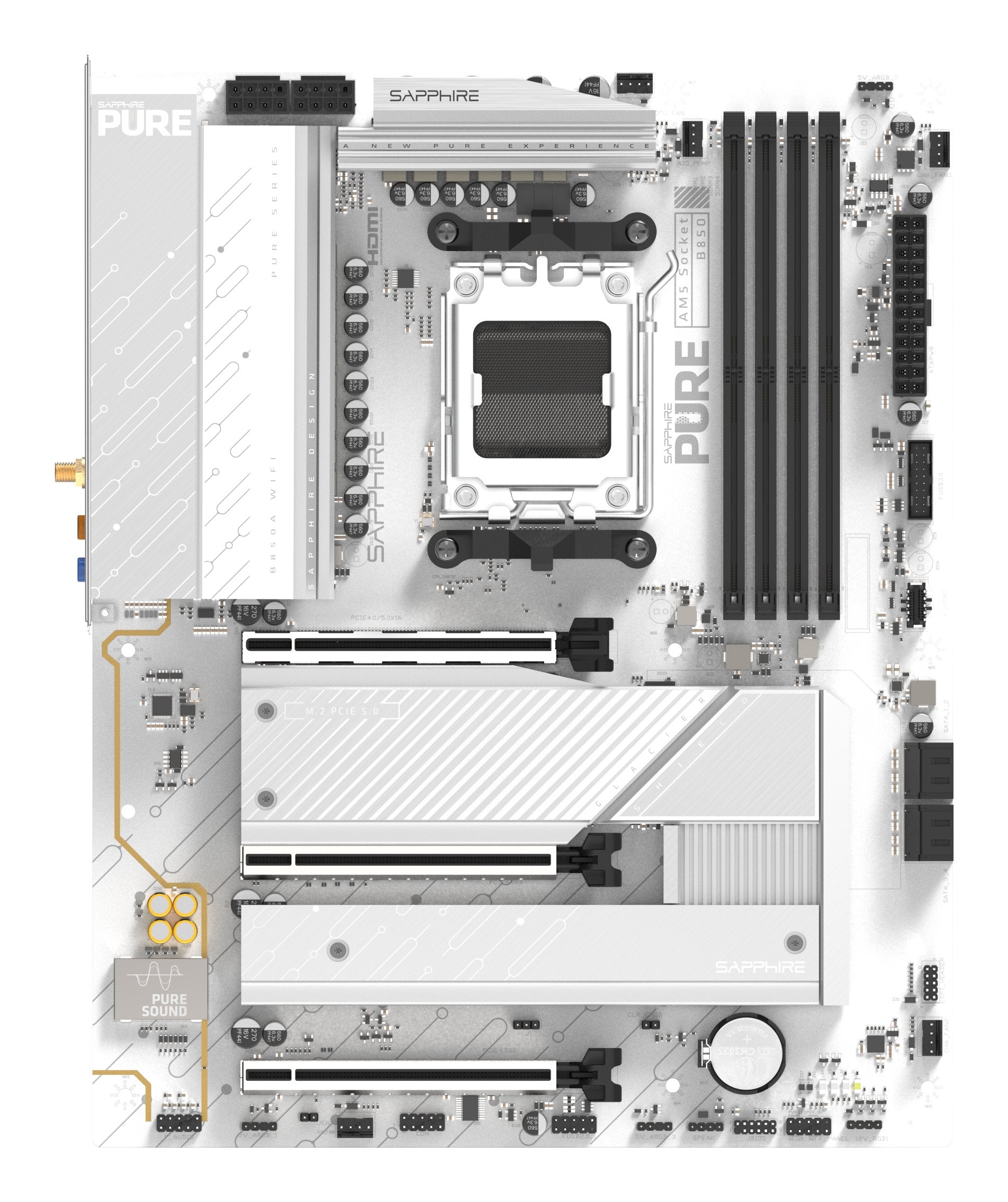 EAN 4895106296954 - Sapphire PURE B850A WIFI 7 AMD B850 Zócalo AM5 ATX imagen 1