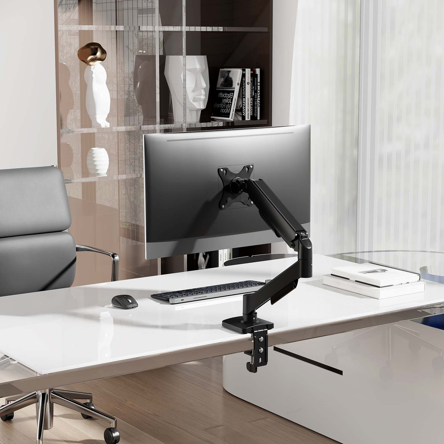 Aisens Soporte De Mesa Eco Contrapeso Giratorio E Inclinable Para Monitor/Tv 9kg (3 Pivotes, 1 Brazo) De 17-32, Negro