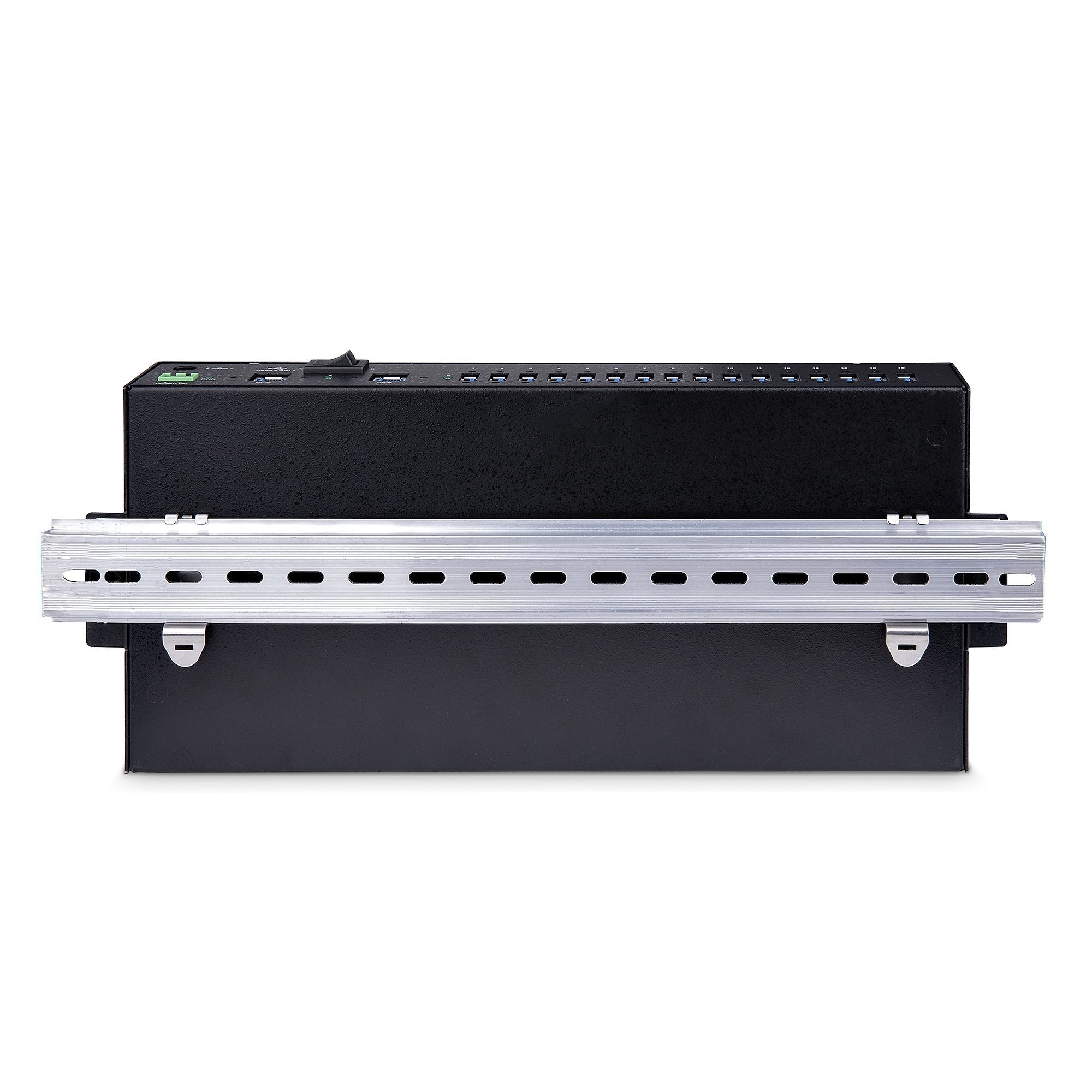 Startech.Com Hub Ladrón Usb 3.0 5gb De 16 Puertos Industrial - Metal - Montaje En Rack/Superficie/Din - Carga Compartida Usb 120w - Esd - Bloque De Terminales - Switch De 2 Hosts