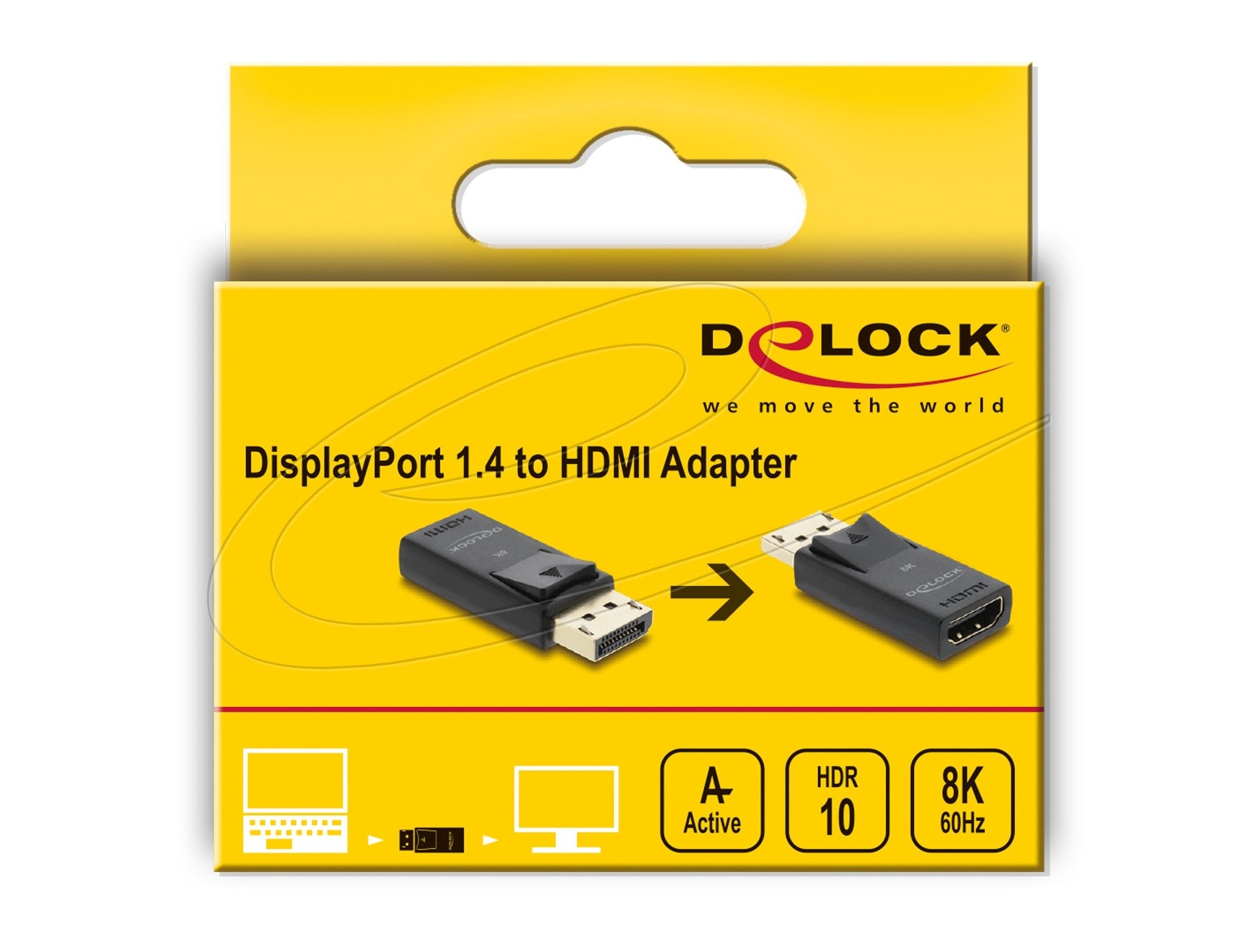Delock Aktiver Displayport 1.4 Zu Hdmi Adapter 8k Mit Hdr Funktion