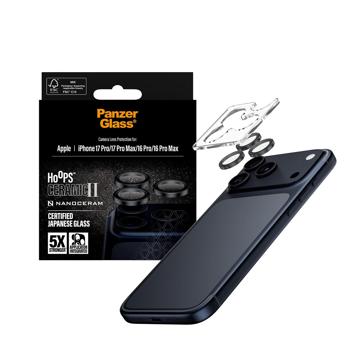 EAN 5715685027284 - PanzerGlass ® Hoops® Ceramic II Camera Lens Protector iPhone 17 Pro | iPhone 17 Pro Max | iPhone 16 Pro | imagen 5