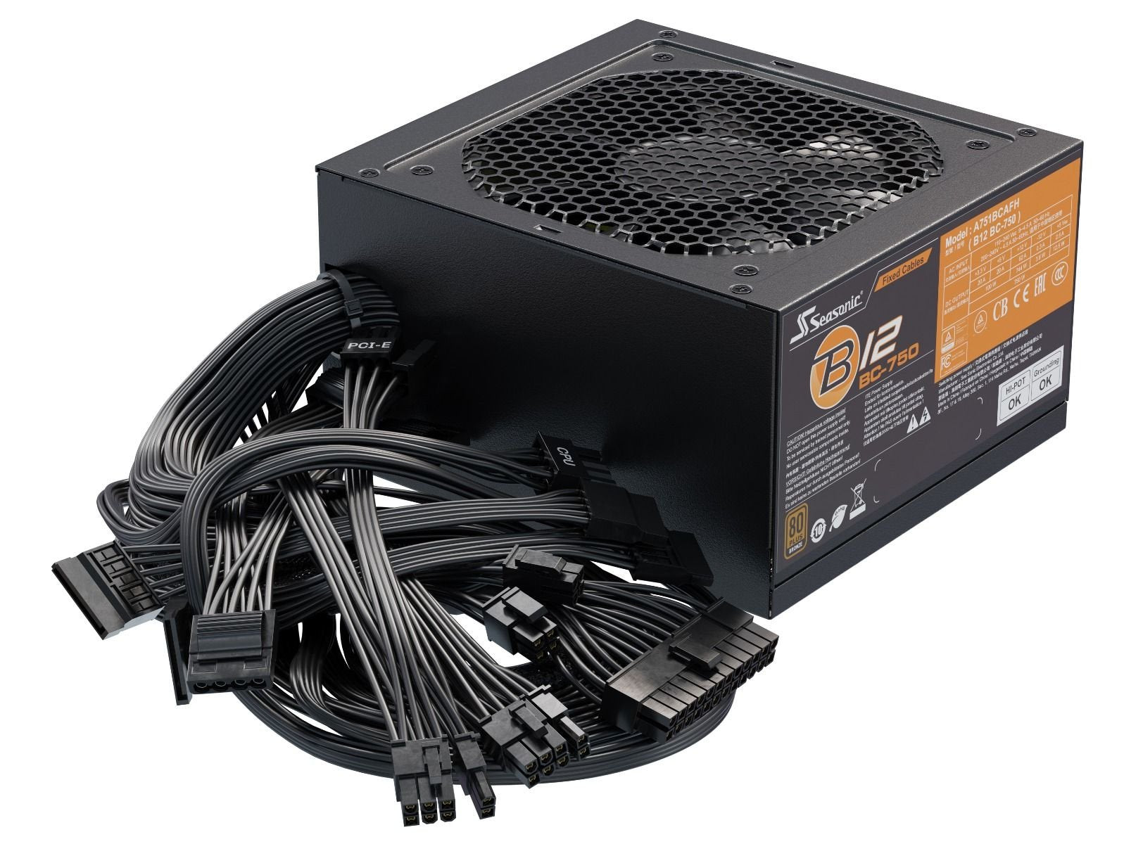 Fuente De Alimentacion Seasonic Atx 750w B12 Bc 750 80 Bronze No Modular Vent 120mm