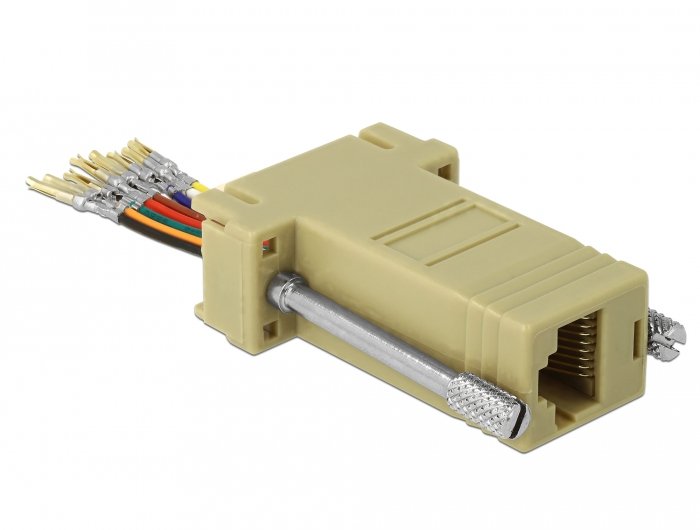 Delock Adaptador Sub-D 9 Pin Hembra A Rj45 Hembra Kit De Montaje Gris