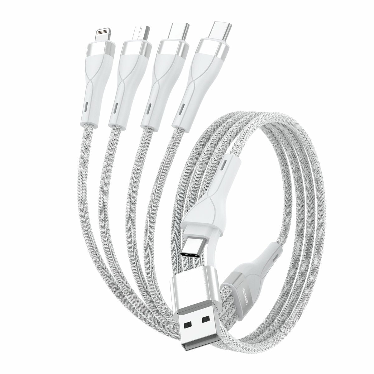 EAN 5012786030107 - 4smarts 541024 cable USB 1,2 m USB A/USB C USB C/Micro USB-A/Lightning Blanco imagen 2