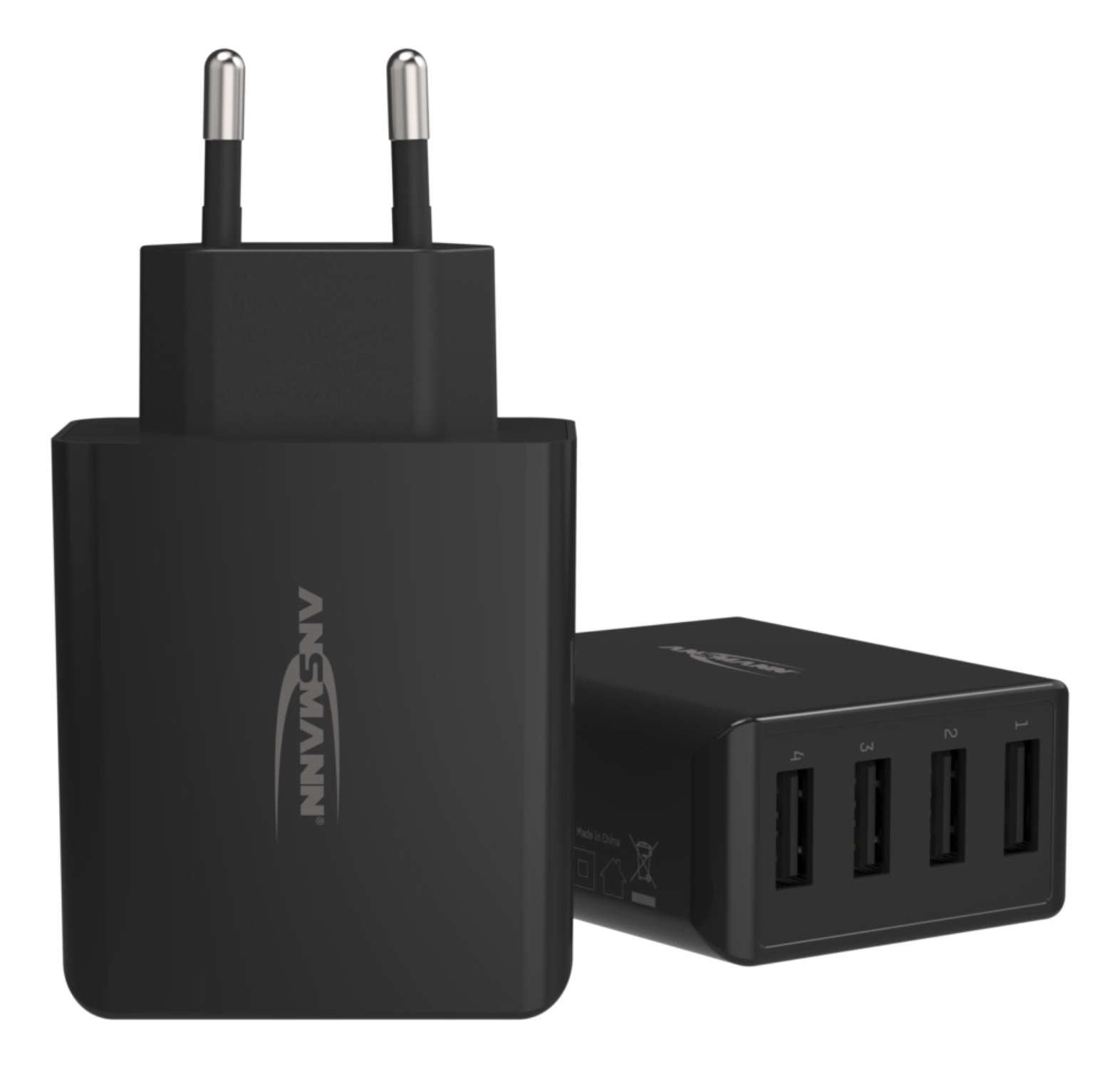 Cargador De Pared Ansmann Hc430 4xusb 3000ma Negro