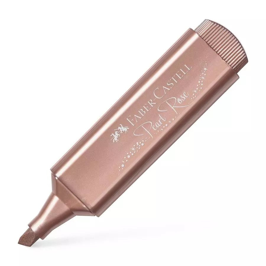 Caja De Marcadores Fluorescentes Faber Castell Textliner 46 154626 10 Unidades Rosa Metálico
