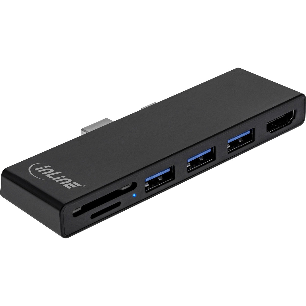 Inline Multihub, Surface Pro 4/5/6, 3 Puertos Usb 3.2 Tipo A Hembra, Hdmi 4k, Lector De Tarjetas, Negro