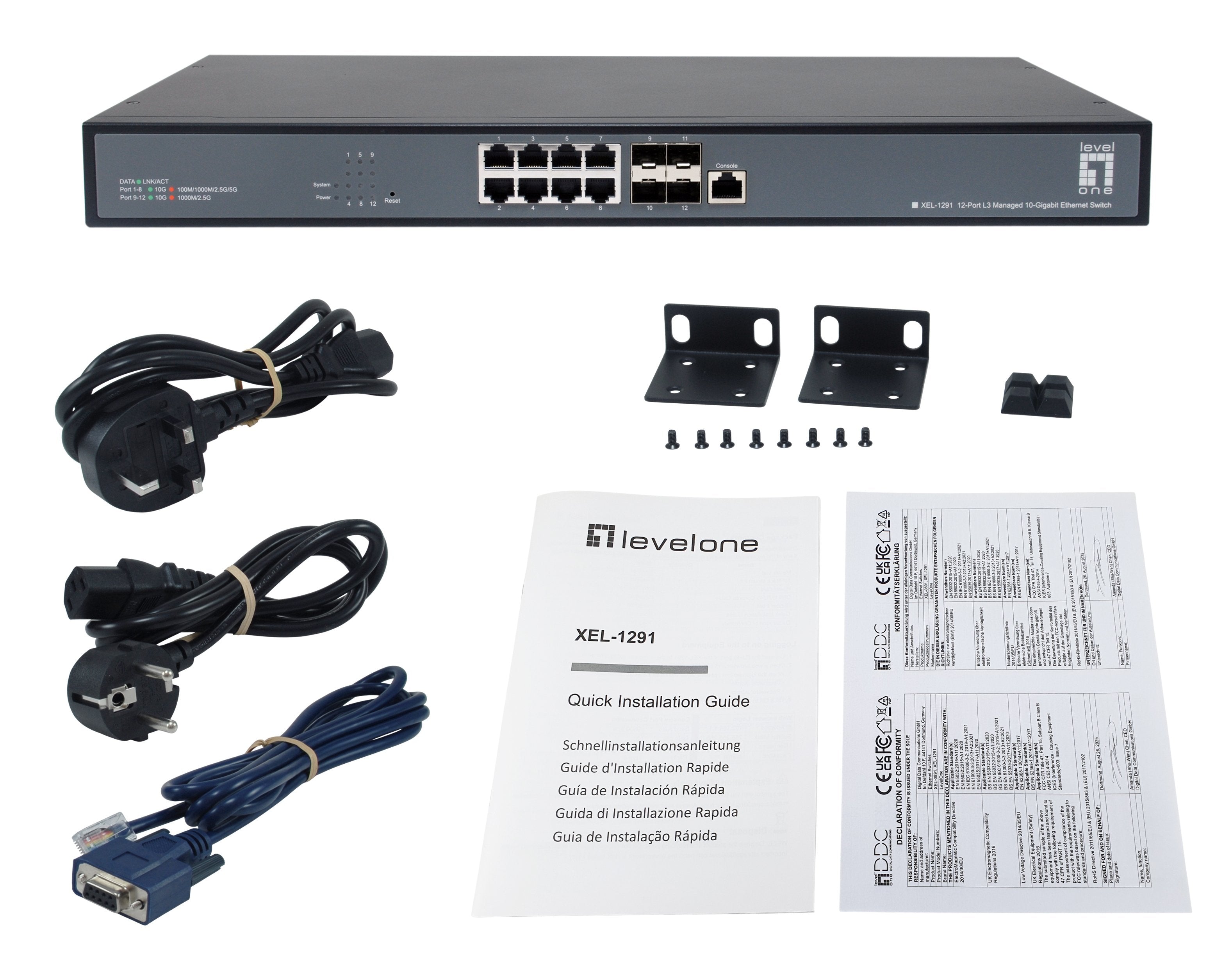 Levelone Switch 8x10ge 4x10gsfp+ 19" Managed L3