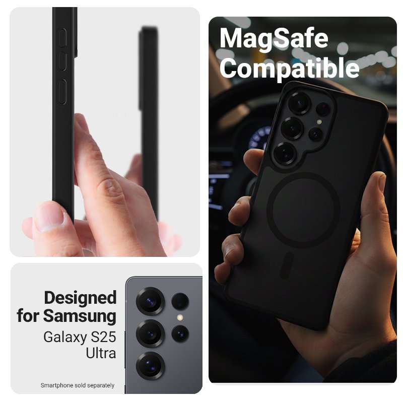Etui Hybrid Matte Magnetic Etui Magsafe Samsung Galaxy S25 Ultra Czarne