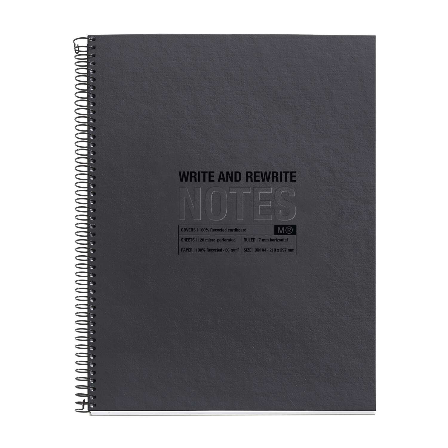 Miquelrius Notizblock Schwarz Recycle A4 80 Blatt (Speditionsversand)