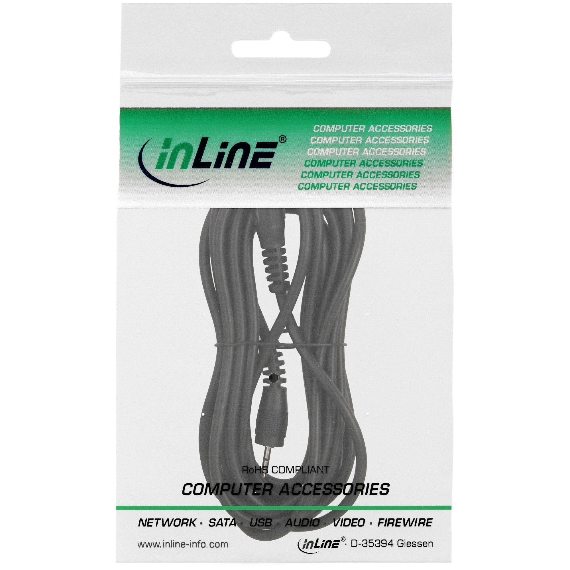 Cable De Audio Inline 2.5mm Estéreo Macho A Macho 1m