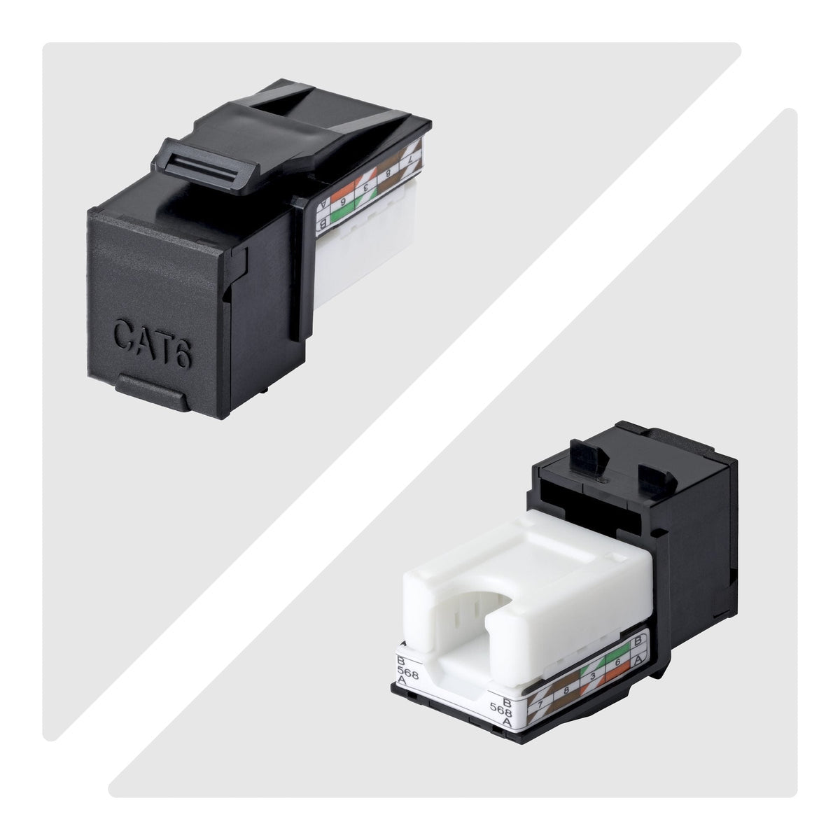 Startech.Com Cat6 Keystone Jack Módulo, Pack De 24 Rj45 Ethernet Keystone Conector Hembra, Utp Cat6 Wandbuchse, 90 Grad 110 Punch Down Conector Hembra, Negro, Acodado, Negro, Rj-45, Conector Hembra, Conector Hembra, 10gbase-T