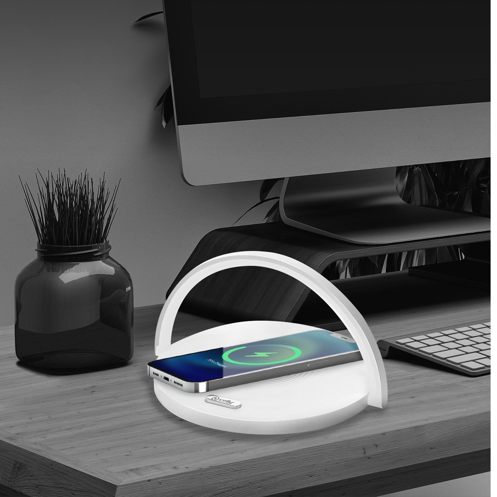 Celly Wllightcirclewh Cargador Inalambrico Con Lampara Led Blanco