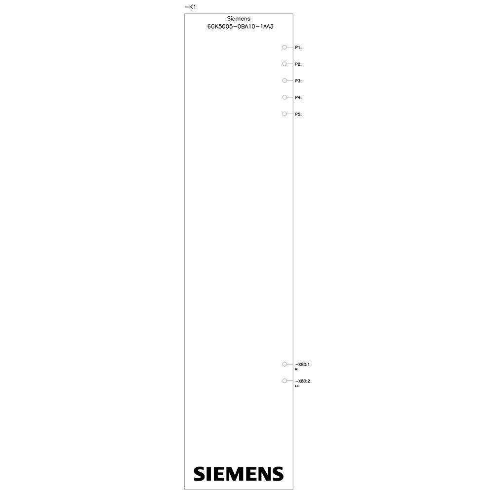 Siemens Industrial Ethernet Switch 6gk5005-0ba10-1aa3 6gk50050ba101aa3 - - 0.1 - - 0 - Switch - 0,1 Gbps
