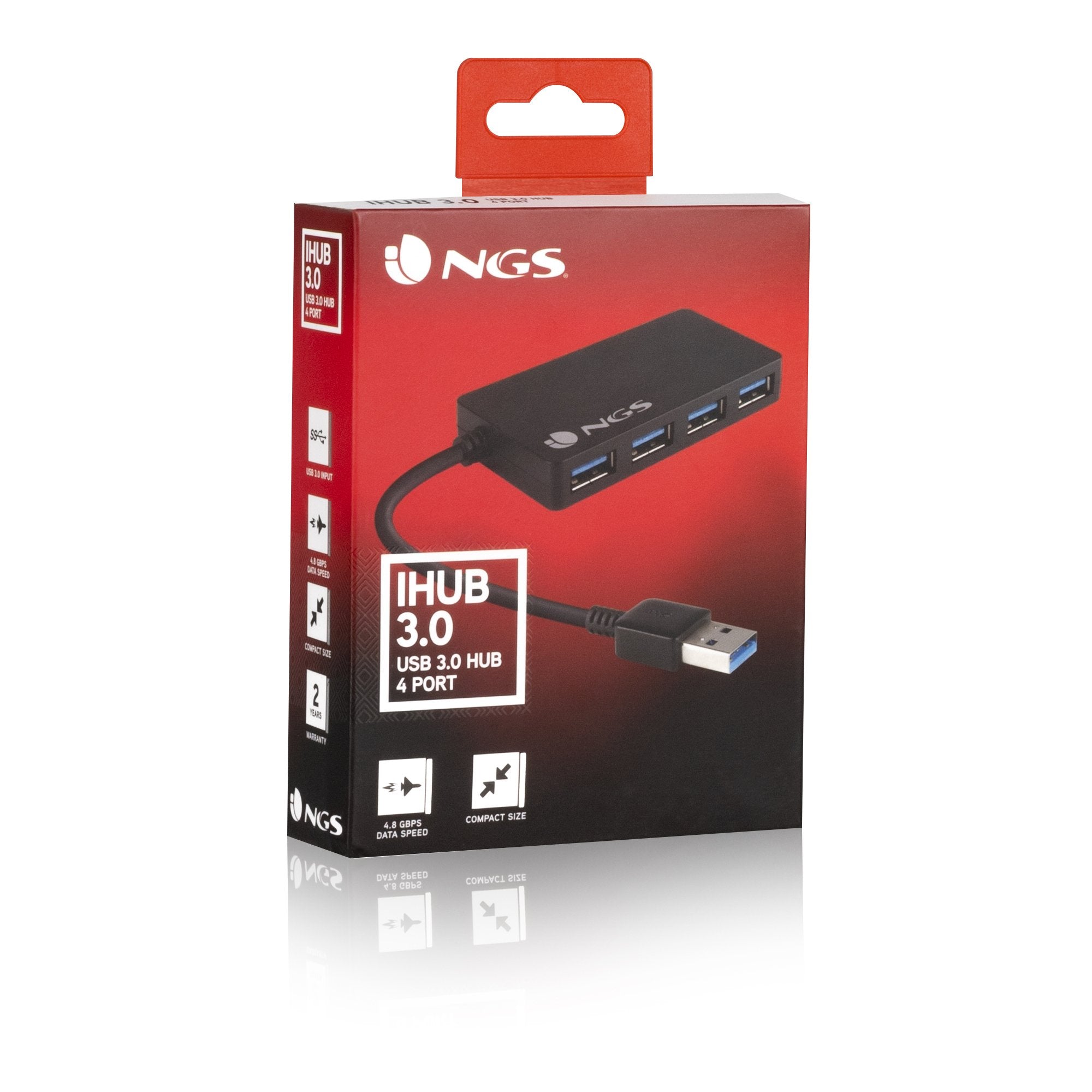 EAN 8435430613735 - NGS iHub 3.0 USB 3.2 Gen 1 (3.1 Gen 1) Type-A 5000 Mbit/s Negro imagen 6