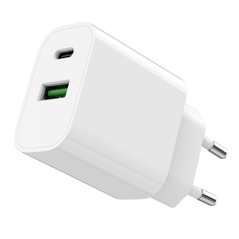 Cargador Rápido Pd Y Qc 3.0 Usb Tipo A + Tipo C, 20 W, Blanco