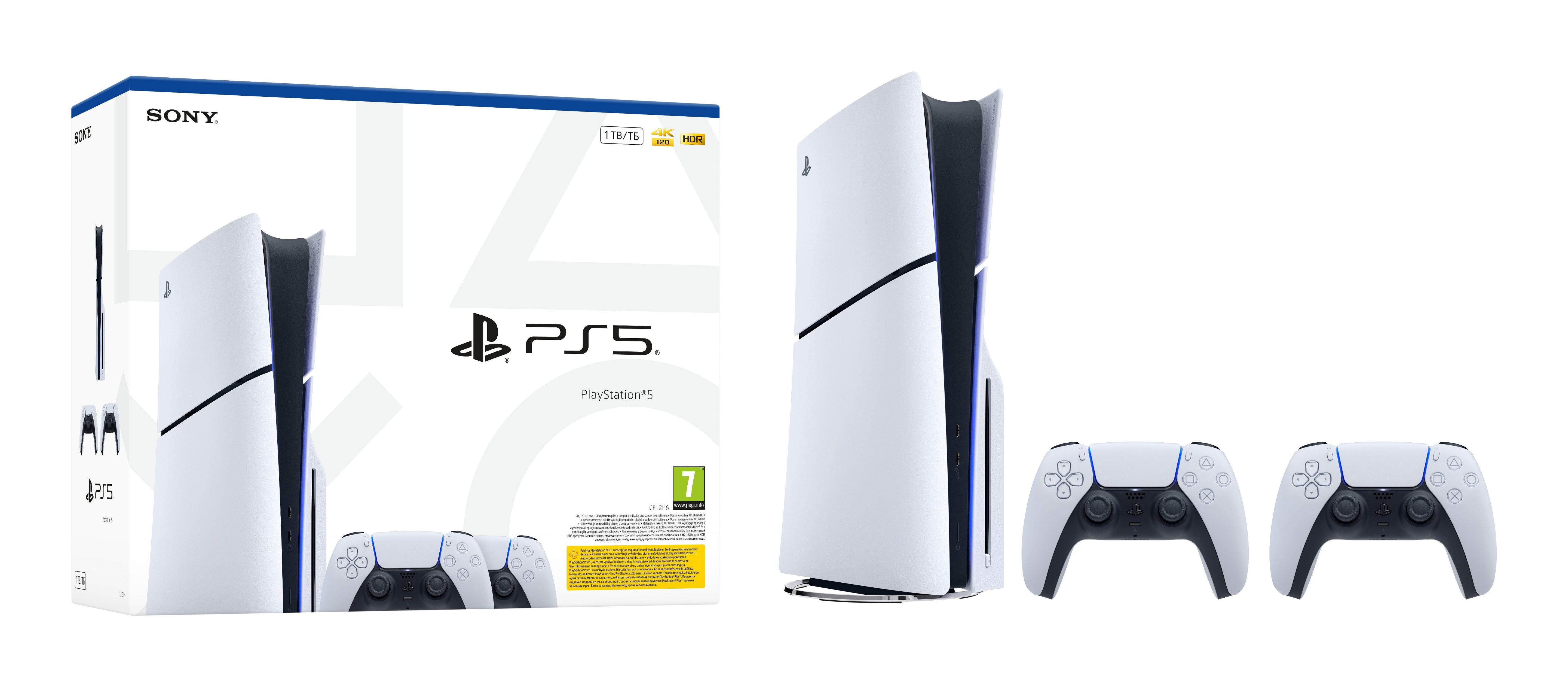 Ps5 Console 1tb Standard Slim White + 2 Dualsense Eu