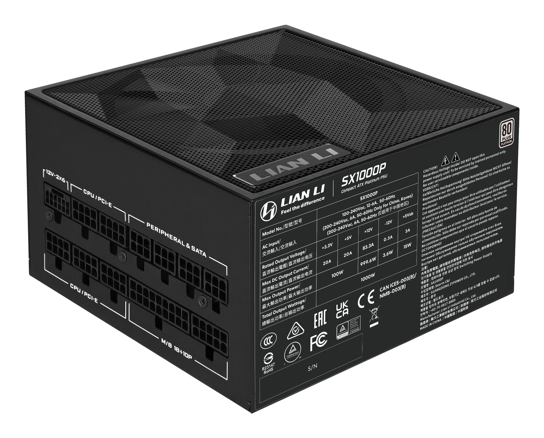 Fuente Alimentacion  Atx 1000w Lian Li Sx1000p Black Platinum