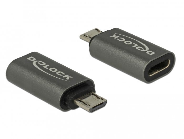 Delock Adaptador Usb 2.0 Micro-B Macho A Usb Type-C 2.0 Hembra Antracita