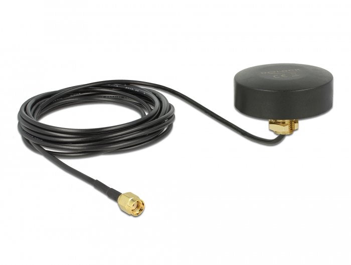 Delock Wlan 802.11 B G N Antenne Rp-Sma Stecker 2dbi Starr Omnidirektional Mit Anschlusscable Rg-174 1.5m Outdoor Schwarz