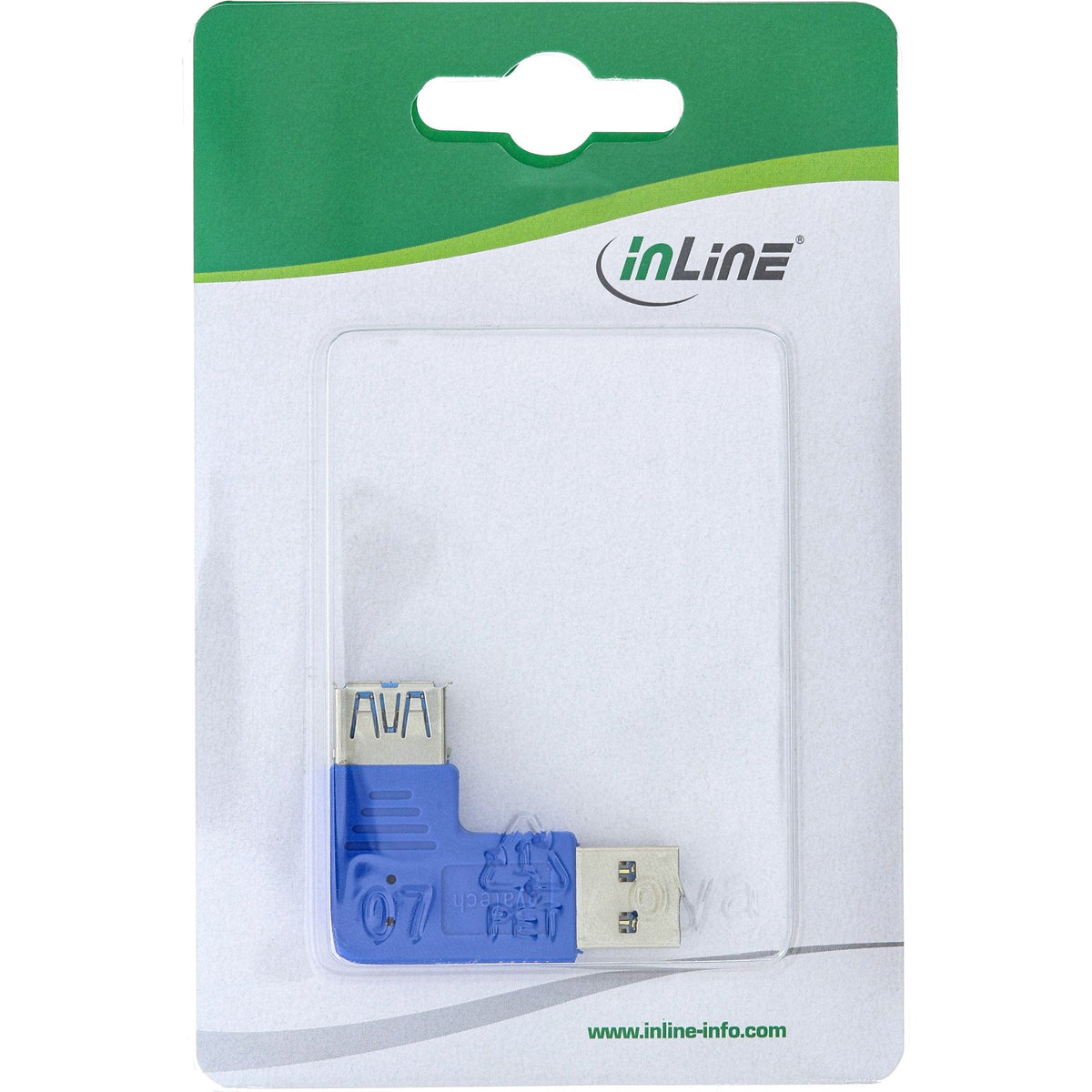 Adaptador Inline Usb 3.0 Tipo A Macho A A Hembra En Ángulo Izquierdo De 90°