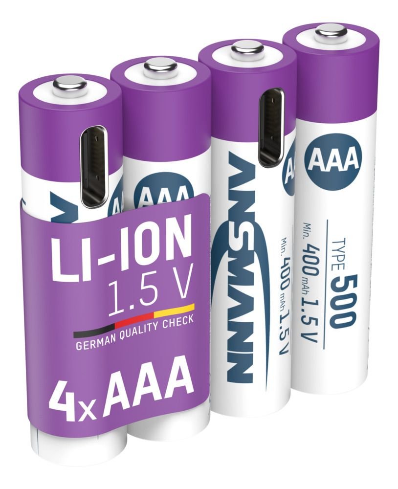 Ansmann 1311-0028 Baterías Recargables Litio Micro Aaa Tipo 500 (Min. 400 Mah) Pack  4